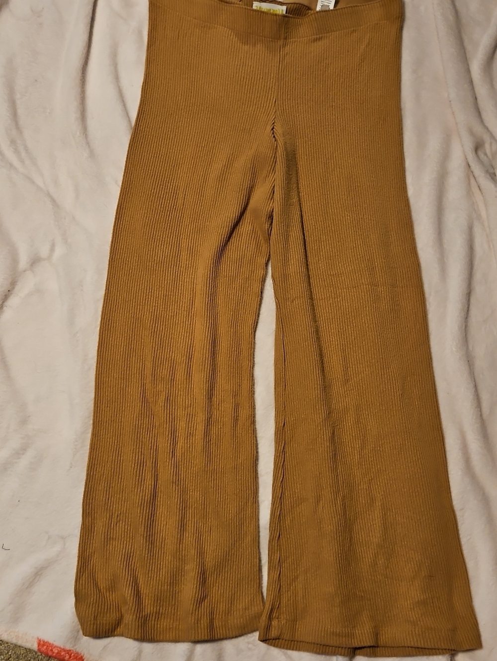 Yummy Sweater Co. Ribbed Knit Pants - Camel